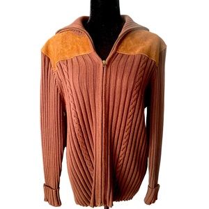 Womens Never worn milk chocolate brown sweater /suede jacket